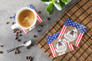 American Flag and English Bulldog  Foam Coaster