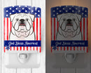 American Flag and White English Bulldog  Ceramic Night Light BB2150CNL