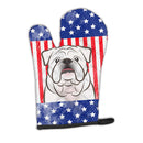 American Flag and White English Bulldog  Oven Mitt BB2150OVMT