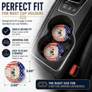 American Flag and Pekingese Set of 2 Cup Holder Car Coasters Absorbent Round Sandstone Coasters Gifts for Men or Women, 2.5, Multicolor
