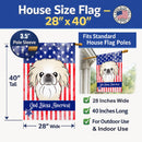 American Flag and Pekingese House Flag 28x40 Porch Sleeve Pole Decorative Outside Yard Banner Artwork Wall Hanging, Polyester