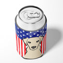 American Flag and Yellow Labrador Can or Bottle Hugger BB2152CC