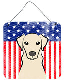 American Flag and Yellow Labrador Wall or Door Hanging Prints BB2152DS66