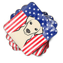 American Flag and Yellow Labrador Foam Coaster