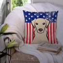 American Flag and Yellow Labrador Throw Pillow - 14x14 Decorative Pillow – Art for Your Home & Patio BB2152PW1414