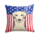 American Flag and Yellow Labrador Throw Pillow - 14x14 Decorative Pillow – Art for Your Home & Patio BB2152PW1414