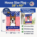 American Flag and Boxer House Flag 28x40 Porch Sleeve Pole Decorative Outside Yard Banner Artwork Wall Hanging, Polyester