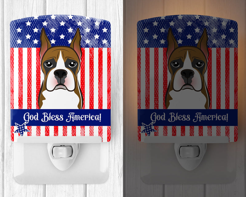 American Flag and Boxer Ceramic Night Light BB2153CNL