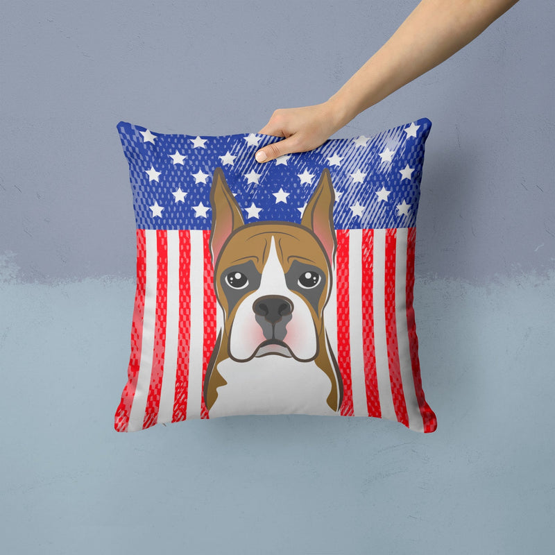 American Flag and Boxer Throw Pillow - 14x14 Decorative Pillow – Art for Your Home & Patio BB2153PW1414