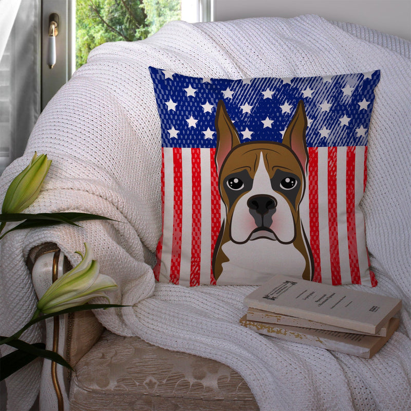 American Flag and Boxer Throw Pillow - 14x14 Decorative Pillow – Art for Your Home & Patio BB2153PW1414