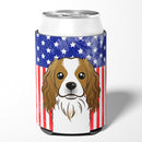 American Flag and Cavalier Spaniel Can or Bottle Hugger BB2154CC