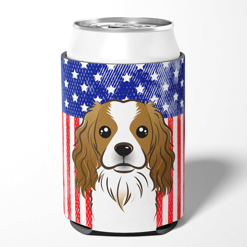 American Flag and Cavalier Spaniel Can or Bottle Hugger BB2154CC