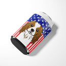 American Flag and Cavalier Spaniel Can or Bottle Hugger BB2154CC