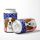 American Flag and Cavalier Spaniel Can or Bottle Hugger BB2154CC