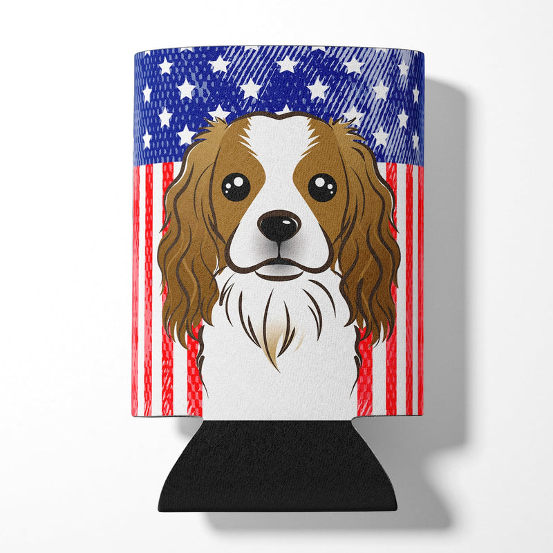 American Flag and Cavalier Spaniel Can or Bottle Hugger BB2154CC