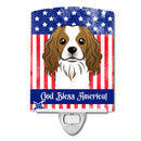 American Flag and Cavalier Spaniel Ceramic Night Light BB2154CNL