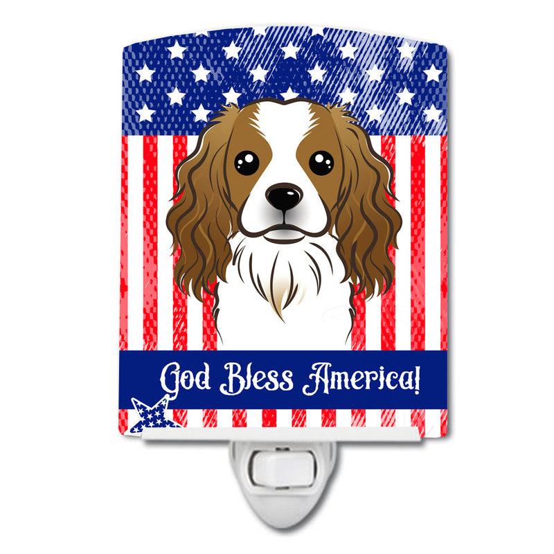 American Flag and Cavalier Spaniel Ceramic Night Light BB2154CNL