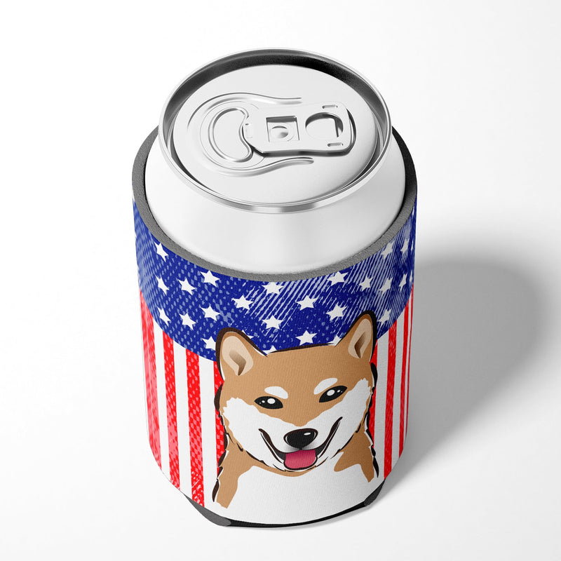 American Flag and Shiba Inu Can or Bottle Hugger BB2155CC