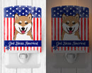 American Flag and Shiba Inu Ceramic Night Light BB2155CNL