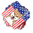 American Flag and Shiba Inu Foam Coaster