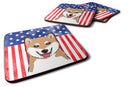 American Flag and Shiba Inu Foam Coaster