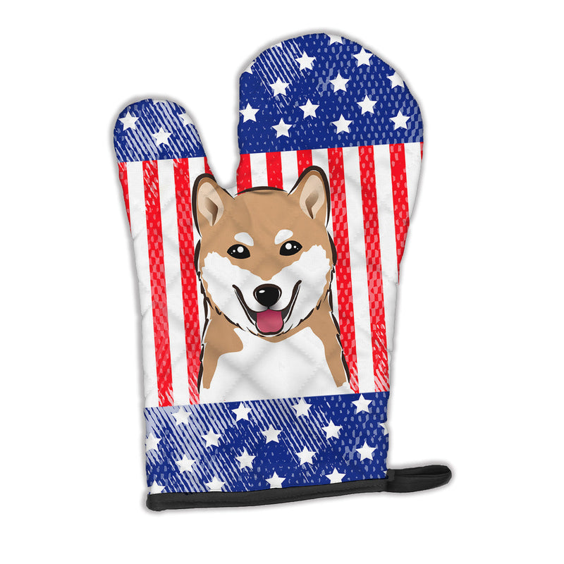 American Flag and Shiba Inu Oven Mitt BB2155OVMT