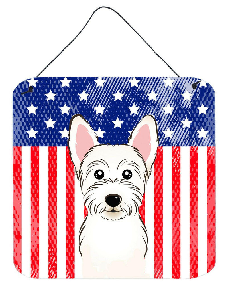 American Flag and Westie Wall or Door Hanging Prints BB2156DS66