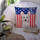 American Flag and Westie Throw Pillow - 14x14 Decorative Pillow – Art for Your Home & Patio BB2156PW1414