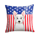 American Flag and Westie Throw Pillow - 14x14 Decorative Pillow – Art for Your Home & Patio BB2156PW1414