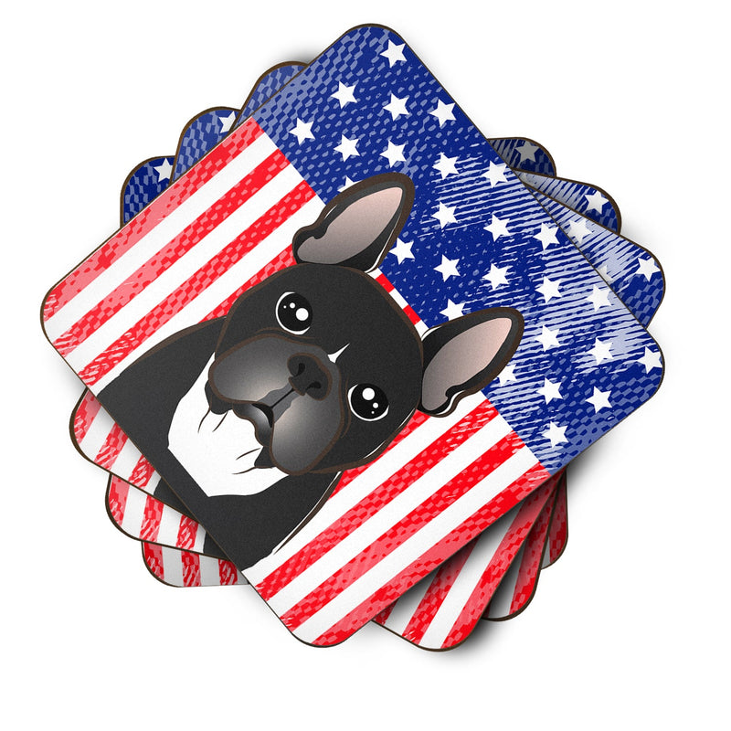 American Flag and French Bulldog Foam Coaster