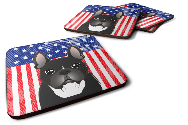 American Flag and French Bulldog Foam Coaster