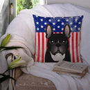 American Flag and French Bulldog Throw Pillow - 14x14 Decorative Pillow – Art for Your Home & Patio BB2157PW1414