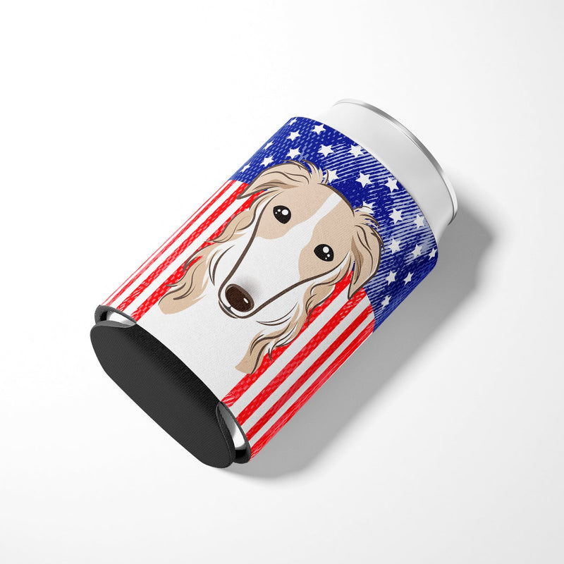 American Flag and Borzoi Can or Bottle Hugger BB2158CC