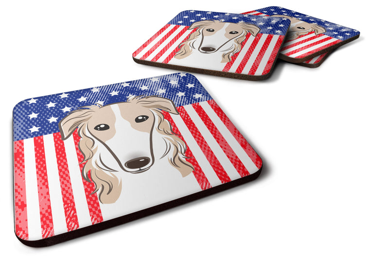 American Flag and Borzoi Foam Coaster