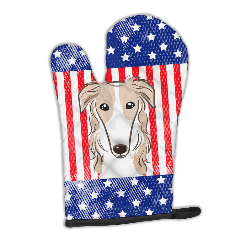 American Flag and Borzoi Oven Mitt BB2158OVMT