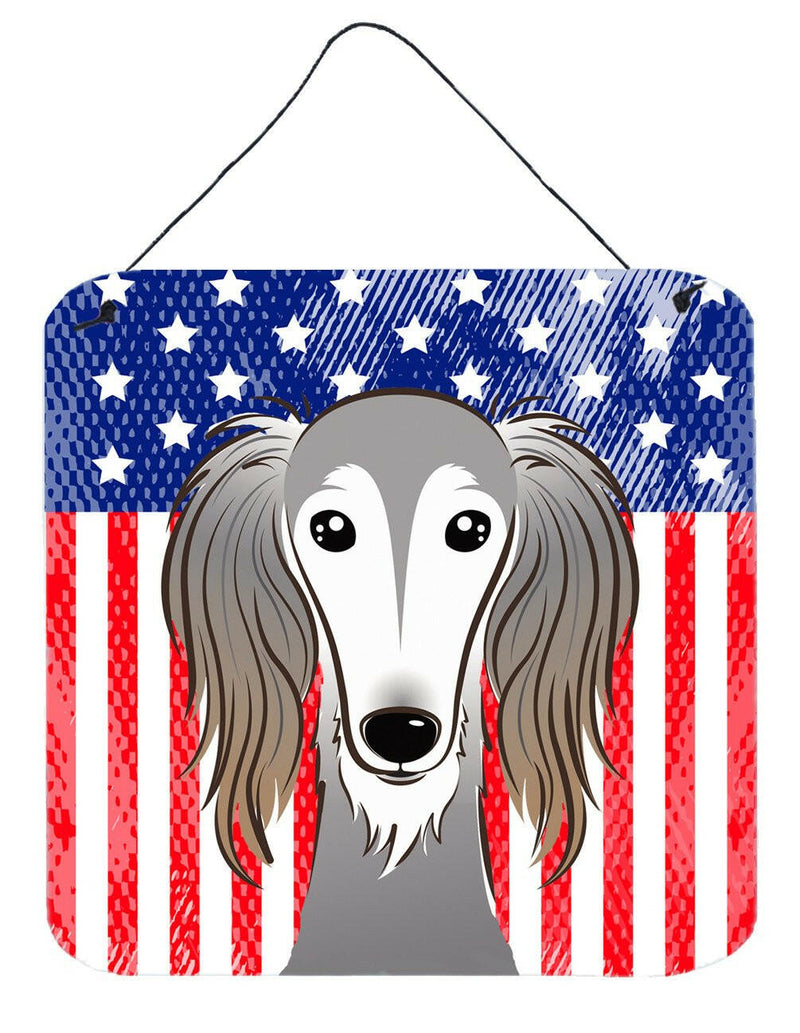 American Flag and Saluki Wall or Door Hanging Prints BB2159DS66