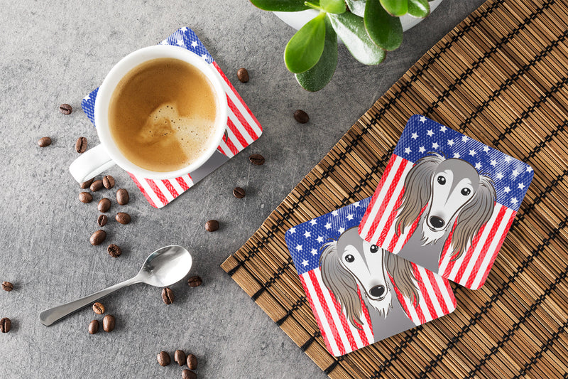 American Flag and Saluki Foam Coaster