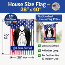 American Flag and Japanese Chin House Flag 28x40 Porch Sleeve Pole Decorative Outside Yard Banner Artwork Wall Hanging, Polyester