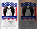 American Flag and Japanese Chin Ceramic Night Light BB2160CNL
