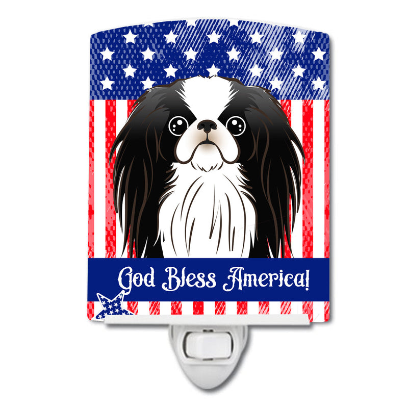 American Flag and Japanese Chin Ceramic Night Light BB2160CNL