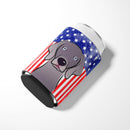 American Flag and Weimaraner Can or Bottle Hugger BB2161CC