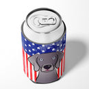 American Flag and Weimaraner Can or Bottle Hugger BB2161CC