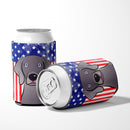 American Flag and Weimaraner Can or Bottle Hugger BB2161CC