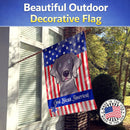 American Flag and Weimaraner House Flag 28x40 Porch Sleeve Pole Decorative Outside Yard Banner Artwork Wall Hanging, Polyester