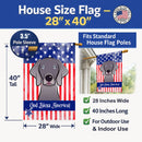 American Flag and Weimaraner House Flag 28x40 Porch Sleeve Pole Decorative Outside Yard Banner Artwork Wall Hanging, Polyester