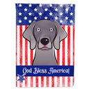 American Flag and Weimaraner House Flag 28x40 Porch Sleeve Pole Decorative Outside Yard Banner Artwork Wall Hanging, Polyester