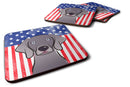 American Flag and Weimaraner Foam Coaster