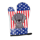 American Flag and Weimaraner Oven Mitt BB2161OVMT