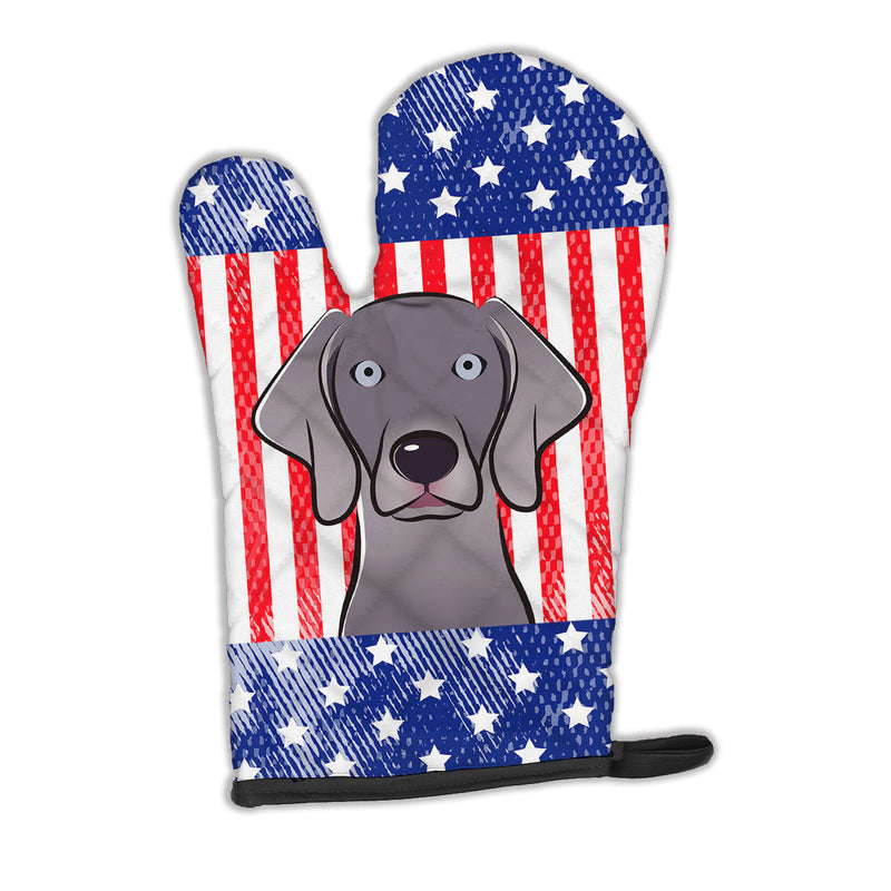 American Flag and Weimaraner Oven Mitt BB2161OVMT