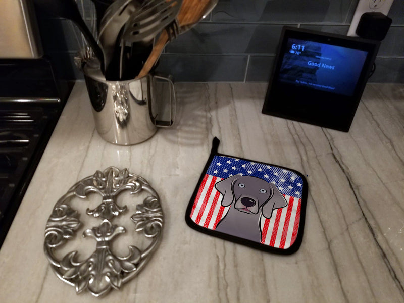 American Flag and Weimaraner Pot Holders - Set of 2 - Heat-Resistant Kitchen Essentials BB2161PTHD